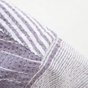 ボーダー 半袖 シャツ M 紫系 パープル 胸...の詳細画像3