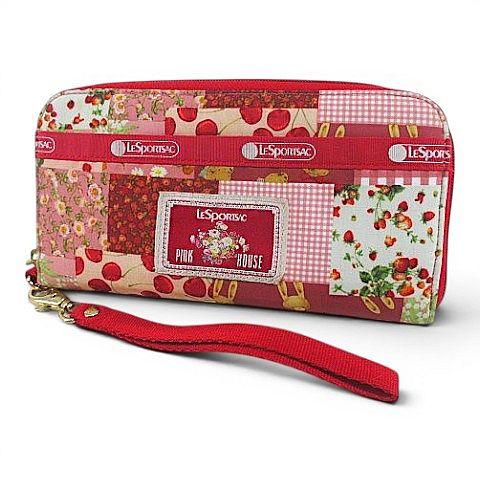レスポートサック LesportSAC コラボ ピンクハウス 長財布 パッチワーク調プリント ピンク...