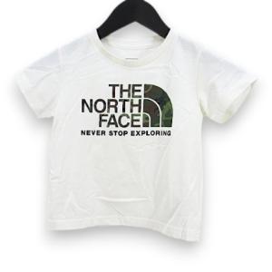 ザノースフェイス THE NORTH FACE NTJ32145 半袖 Tシャツ 100 白系 ホワイト ロゴプリント カモフラージュ クルーネック キッズ