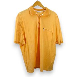 インターメッツォ INTERMEZZO 半袖 ポロシャツ 3L オレンジ 綿 コットン ジップ ポケット メンズ