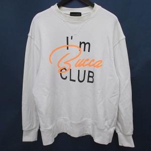 ブッカフォーティーフォー BUCCA44 長袖 スウェット トレーナー XL 白系 ホワイト BUCCA CLUB プリント リブ メンズ