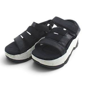 テバ Teva ZAMORA ザモラ 厚底レザーサンダル ブラック 黒 23cm レディース