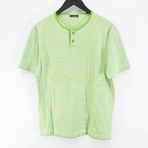 ランベルトロザーニ LOSANI ボーダー 半袖 ニット Tシャツ カットソー ヘンリーネック 48...