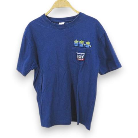 PIXER ピクサー トイストーリー Tシャツ カットソー  M 青系 ブルー  綿 コットン 刺繍...