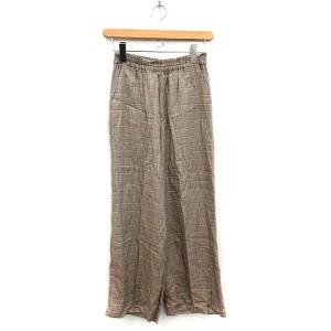 【中古】イエナ IENA 19SS パンツ ストレート イージー チェック 34 ベージュ /MF7 レディース 【ベクトル 古着】
