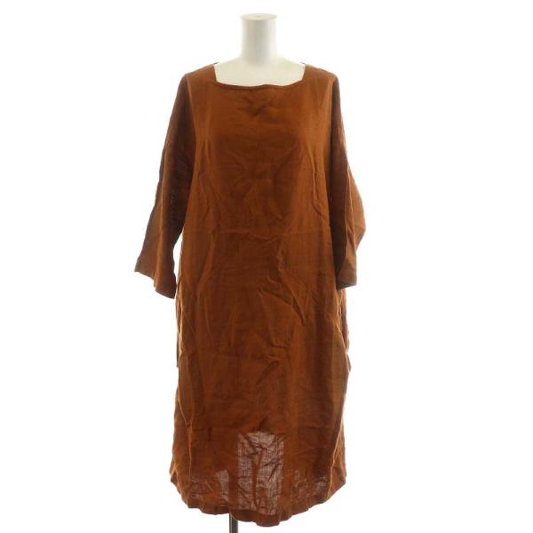 ネストローブ nest Robe Linen block design tunic dress ワン...