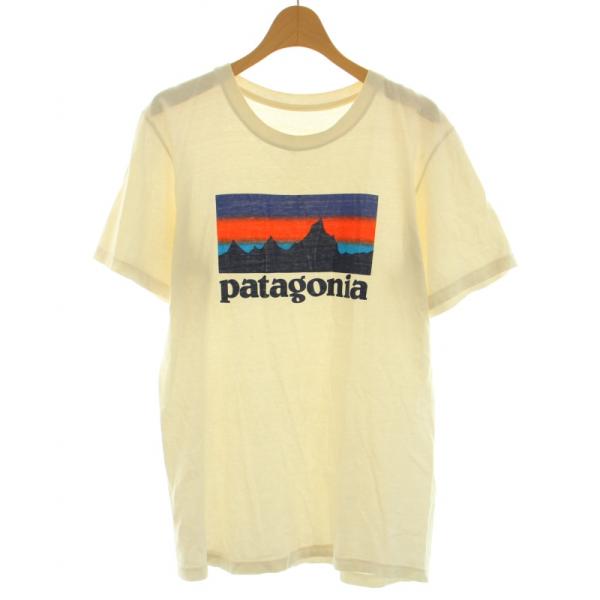 パタゴニア Patagonia Tシャツ カットソー 半袖 クルーネック ロゴ プリント S クリー...