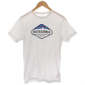 パタゴニア Patagonia M's Fitz Roy Crest Cotton Poly T-Shirt Tシャツ カットソー 半袖 クルーネック ロゴ プリント S 白 メンズ