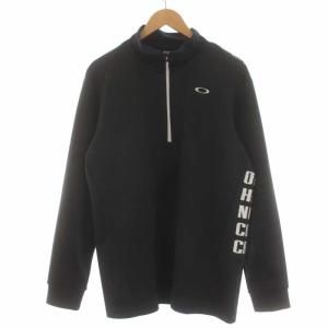 オークリー OAKLEY ゴルフウェア トレーナー 長袖 モックネック ハーフジップ XL 黒 ブラック /KQ メンズ