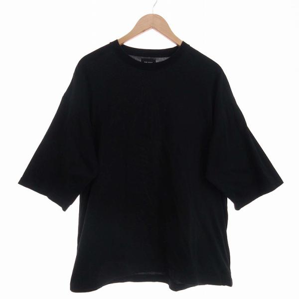 ビームス BEAMS 22SS シルケット ビッグ Ｔシャツ カットソー 五分袖 M 黒 ブラック ...