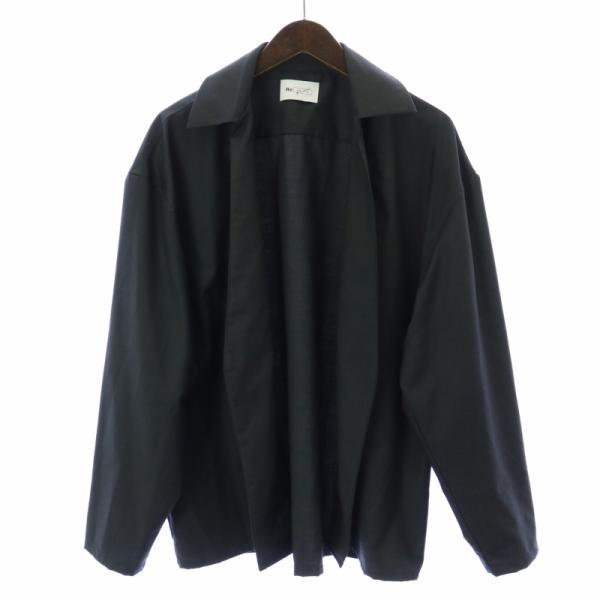 リプレイ ボタンレスシャツジャケット トッパー 2 M 黒 ブラック /FQ メンズ REPLAY