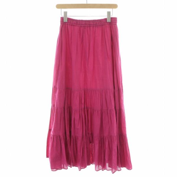 イエナ IENA シアーストライプコットンボイルSK ティアードスカート ロング マキシ フレア ギ...