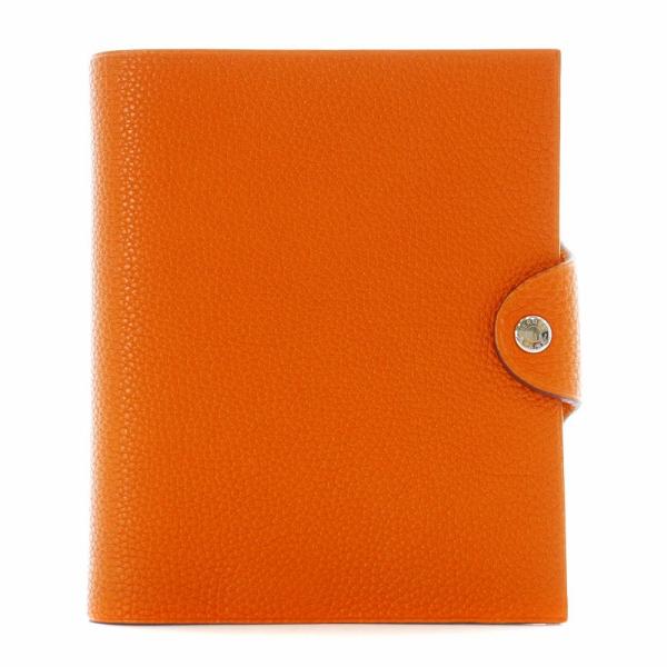 エルメス HERMES アジェンダ PM ユリス 手帳カバー レザー オレンジ /KU メンズ レデ...