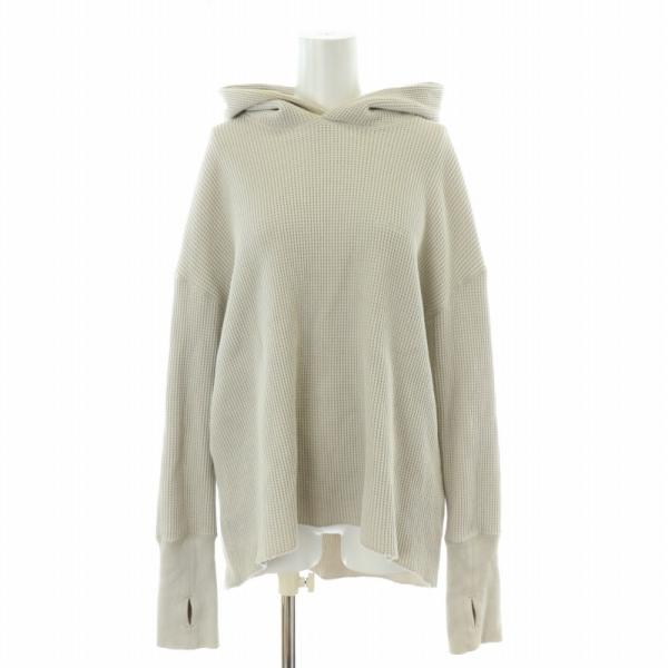 アメリカーナ AMERICANA パーカー ロゴ 刺繍 プルオーバー テールカット 長袖 ベージュ ...