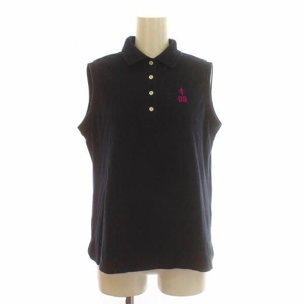 パーリーゲイツ PEARLY GATES ポロシャツ カットソー 鹿の子 ノースリーブ ロゴ 刺繍 ...