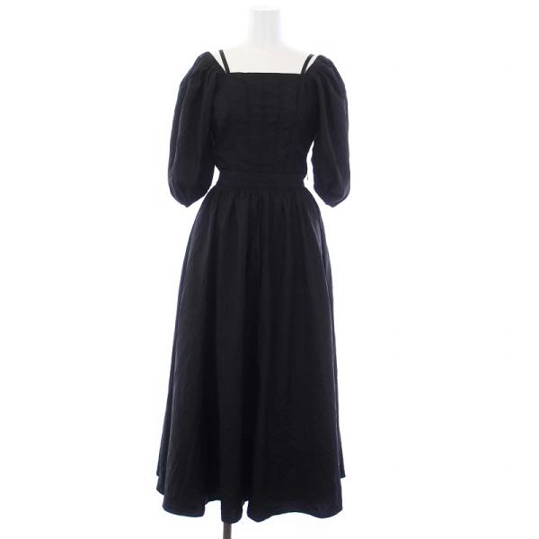 未使用品 アメリヴィンテージ PUMA タグ付き ロングワンピース 半袖 パフスリーブ 格子柄 チェ...