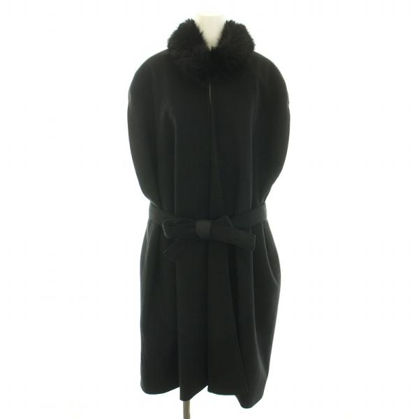 エムズグレイシー M'S GRACY 23年製 ケープ ポンチョ ロング アウター ベルト フェイク...