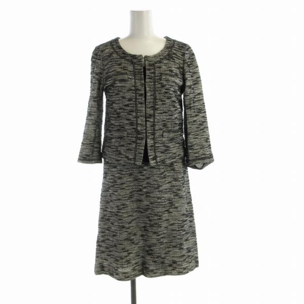 22オクトーブル 22 OCTOBRE セットアップ ワンピース ひざ丈 ノーカラージャケット ラメ...