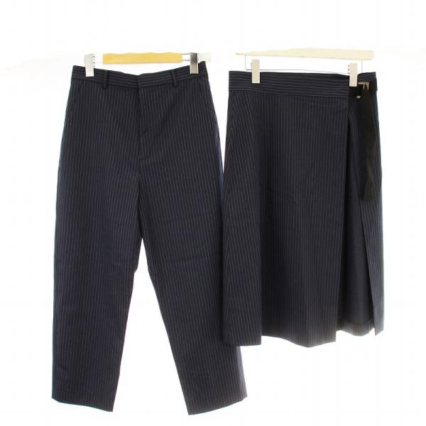 ロイスクレヨン Lois CRAYON 2点セット パンツ スラックス ストライプ柄 スカート M ...