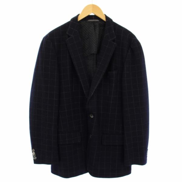 ヒューゴボス HUGO BOSS テーラードジャケット ウインドゥペン 裏地ドット 50 ネイビー ...