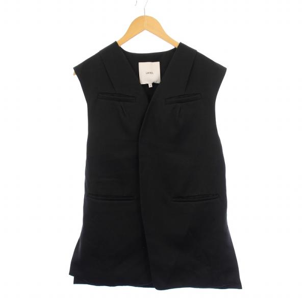 アンスリード UN3D. 23SS SATIN VEST サテンベスト Vネック 前開き 36 黒 ...