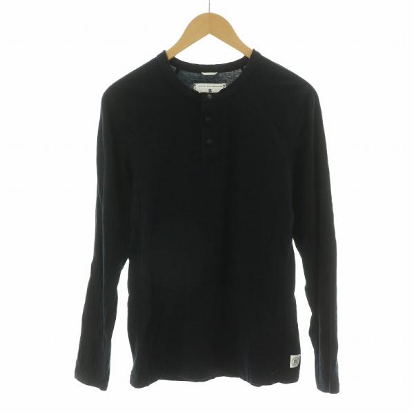 レイニングチャンプ REIGNING CHAMP Tシャツ ロンT 長袖 ハーフボタン XS ブラッ...