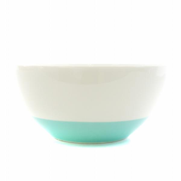 ティファニー TIFFANY &amp; CO. カラーブロック ボウル 食器 白 ホワイト 水色 ライトブ...