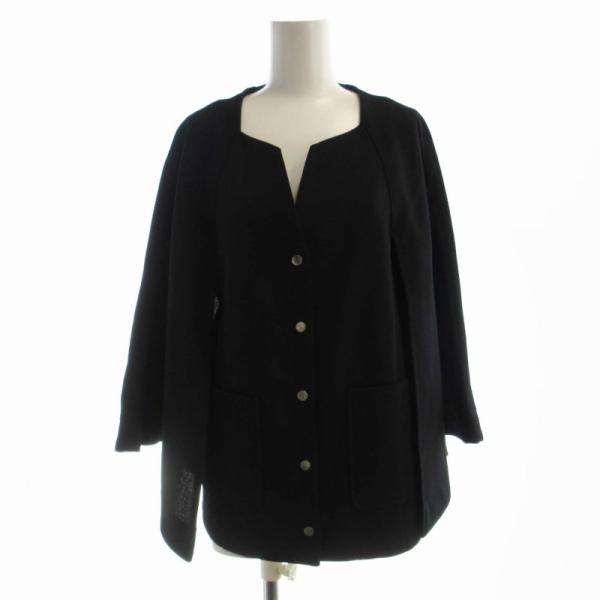 エイミーロウ Eimee Law ノーカラージャケット フレアスリーブ アウター 38 黒 ブラック...