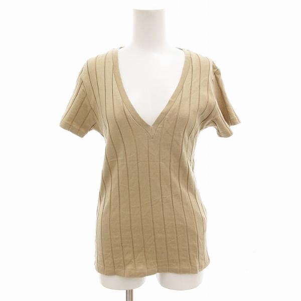 ヤングアンドオルセン YOUNG &amp; OLSEN Tシャツ カットソー Vネック リブ 半袖 2 ベ...