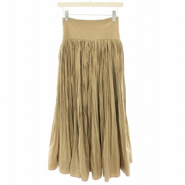 アニュアンス ANUANS ワッシャープリーツコルセットスカート ロング S ベージュ 152432...