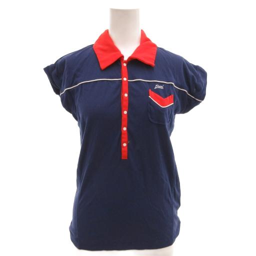 ディーゼル DIESEL ポロシャツ フレンチスリーブ S 紺 ネイビー /FF レディース