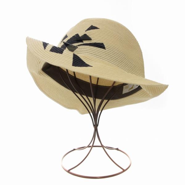 カシラ CA4LA 麦わら帽子 ストローハット 中折れ デザイン装飾 M ベージュ /FT レディー...