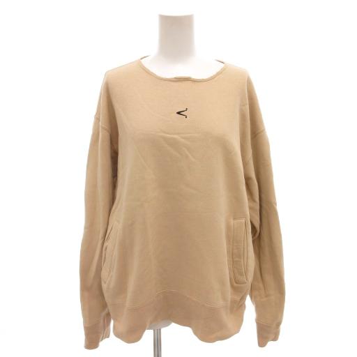 サザビー SAZABY スウェット トレーナー ゴルフウエア 長袖 3 ベージュ ロゴ ダメージネッ...