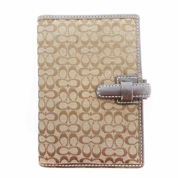 コーチ COACH ブックカバー 手帳カバー シグネチャー 茶 ブラウン /AE メンズ レディース