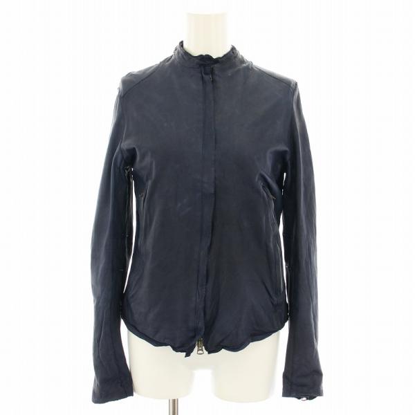 シシ sisii ライダースジャケット シングル レザージャケット アウター タグ付き XXS 紺 ...