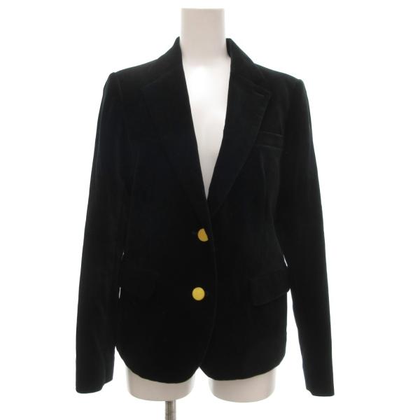 アルアバイル allureville 紺ブレ テーラードジャケット ブレザー ベロア 2B 1 黒 ...