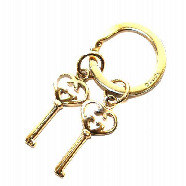 グッチ GUCCI キーリング キーホルダー チャーム 鍵モチーフ ハート ゴールド色 /AN1 ■...