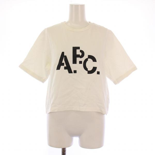 アーペーセー A.P.C. Tシャツ カットソー 半袖 クルーネック ショート丈 ロゴ プリント S...