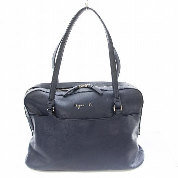 アニエスベー agnes b. ハンドバッグ ミニボストン 青 ブルー /☆G レディース