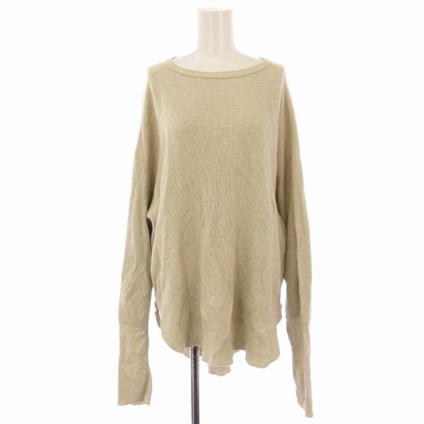 アメリカーナ AMERICANA ワッフル生地 カットソー 長袖 ベージュ /EE レディース