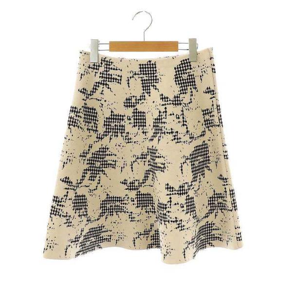 アンテプリマ ANTEPRIMA フレアスカート ひざ丈 総柄 40 ベージュ /AT ■JS レデ...
