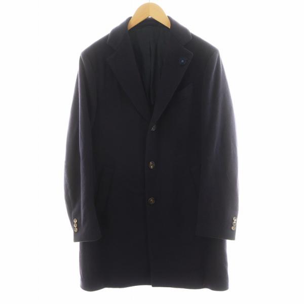 ラルディーニ LARDINI ブートニエール チェスターコート ロング丈 ウール カシミヤ混 アウタ...