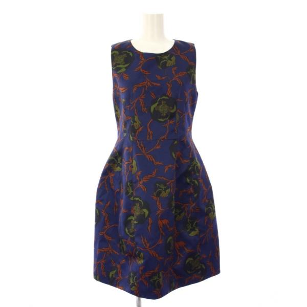イブルース i Blues ワンピース ノースリーブ ひざ丈 総柄 IJ38 紺 72262866 ...