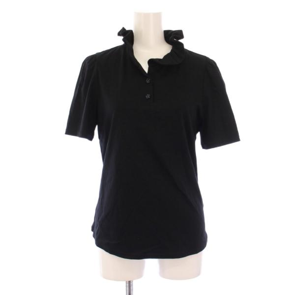 エムズグレイシー M'S GRACY ポロシャツ 半袖 フリルカラー 40 黒 MG-015345 ...