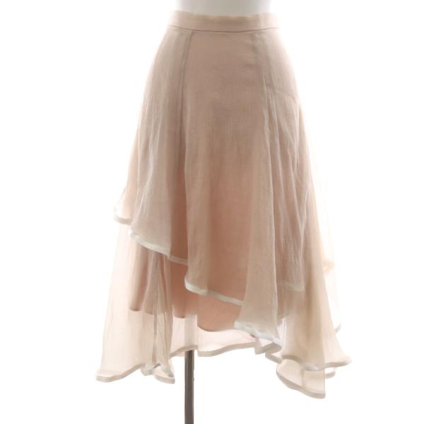 未使用品 リリーブラウン Lily Brown 裾パイピングイレヘムスカート ロング フリル シアー...