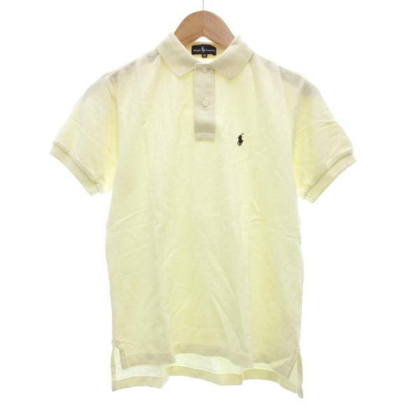 ラルフローレン RALPH LAUREN ポロシャツ 半袖 鹿の子 ポニー刺繍 M クリーム色 黄 ...