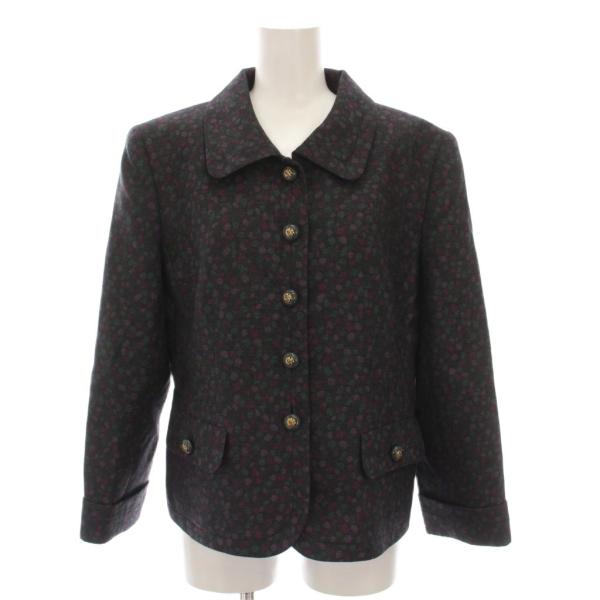 レリアン Leilian ジャケット 総柄 アウター 9 グレー 緑 ピンク CN-0803309 ...