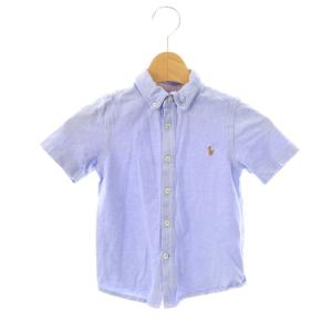 ポロ ラルフローレン POLO RALPH LAUREN ボタンダウンシャツ 鹿の子 半袖 4 水色 /DF キッズ