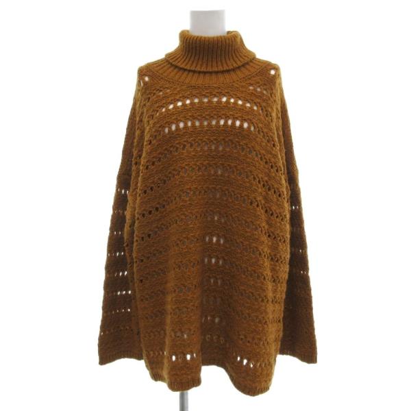 アルファスタジオ ALPHA STUDIO ニット セーター タートルネック 長袖 46 茶 ブラウ...