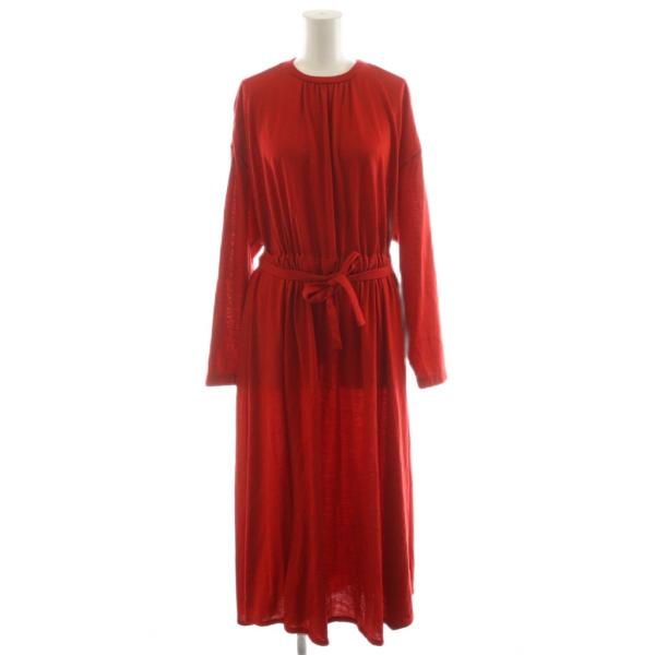 ルームエイト Room no.8 ニットワンピース ロング丈 長袖 ウール 1 赤 レッド BSR8...